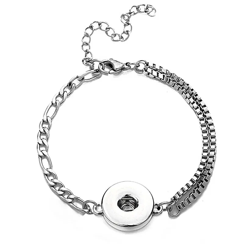 Stainless Steel Snap Button Bracelet DIY Jewelry