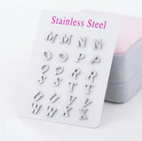 Stainless Steel A-Z Initial Letter Stud Earrings Alphabet Name DIY Jewelry