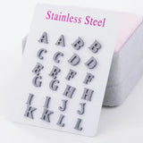 Stainless Steel A-Z Initial Letter Stud Earrings Alphabet Name DIY Jewelry