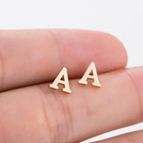 Stainless Steel A-Z Initial Letter Stud Earrings Alphabet Name DIY Jewelry