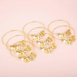 Stainless Steel 26 Letter Bracelet Child Charm Bangle Women Pearl Bangles
