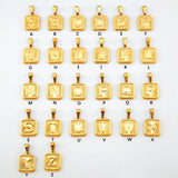 Stainless Steel 26 Letters Pendant Necklace 18k Plated Chain