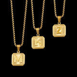 Stainless Steel 26 Letters Pendant Necklace 18k Plated Chain