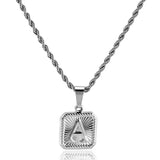 Stainless Steel 26 Letters Pendant Necklace 18k Plated Chain
