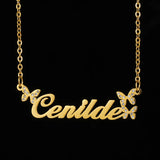 Custom Stainless Steel Butterfly Name Necklace