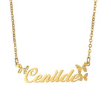 Custom Stainless Steel Butterfly Name Necklace