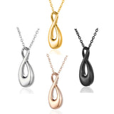 Stainless Steel 316L Memorial Infinity Cremation Jewelry Urn Keepsake Necklace
