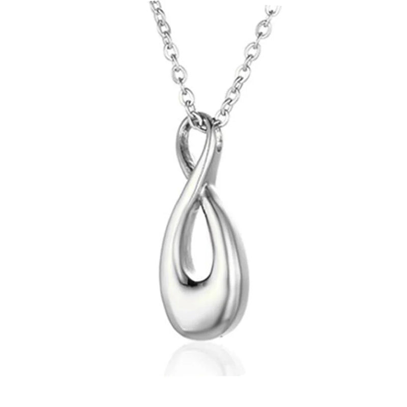 Stainless Steel 316L Memorial Infinity Cremation Jewelry Urn Keepsake Necklace
