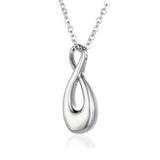 Stainless Steel 316L Memorial Infinity Cremation Jewelry Urn Keepsake Necklace