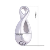 Stainless Steel 316L Memorial Infinity Cremation Jewelry Urn Keepsake Necklace