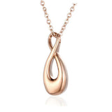 Stainless Steel 316L Memorial Infinity Cremation Jewelry Urn Keepsake Necklace