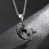 Stainless Steel 3D Koi Fish Pendant Necklace Men Women Biker Amulet Jewelry