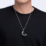 Stainless Steel 3D Koi Fish Pendant Necklace Men Women Biker Amulet Jewelry