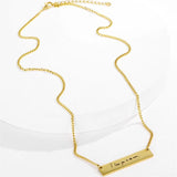 Customizable Stainless Steel Cuban Chain Necklace, 3mm Chain, Engraved Pendant