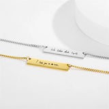 Customizable Stainless Steel Cuban Chain Necklace, 3mm Chain, Engraved Pendant