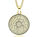 Stainless Steel Archangels Amulet Pendant Necklaces Vintage Rune Magic Circle