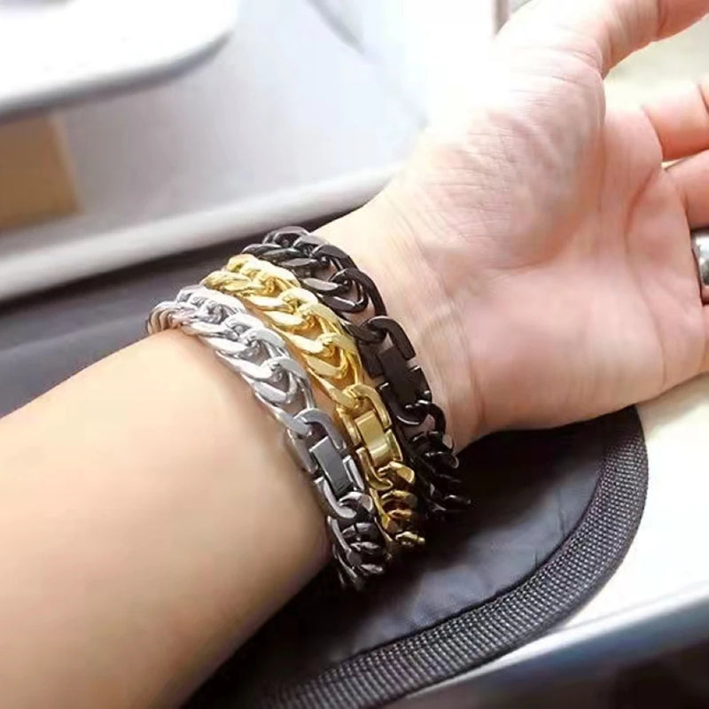 Stainless Steel 8mm Bracelet 19/21/23 Men Couple Hand Jewelry