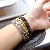 Stainless Steel 8mm Bracelet 19/21/23 Men Couple Hand Jewelry