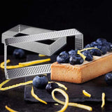 Stainless Steel 9 Pcs Perforated Tart Rings Mousse Ring