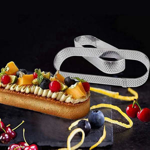 Stainless Steel 9 Pcs Perforated Tart Rings Mousse Ring
