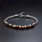 Adjustable 6mm Tiger Eye Bracelet for Men Chain Hand Male Daily Party Jewelry