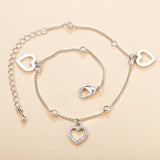Adjustable Heart Silvery Anklet Bracelet Wedding Party Jewelry