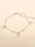 Adjustable Heart Silvery Anklet Bracelet Wedding Party Jewelry