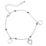 Adjustable Heart Silvery Anklet Bracelet Wedding Party Jewelry