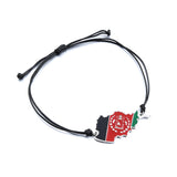 Stainless Steel Afghanistan Map Flag Bracelet Silver