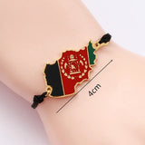 Stainless Steel Afghanistan Map Flag Bracelet Silver