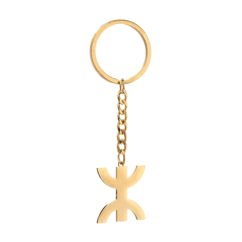Stainless Steel Africa Berbers Symbol Pendant Keychain Kabyle Amazigh Jewelry