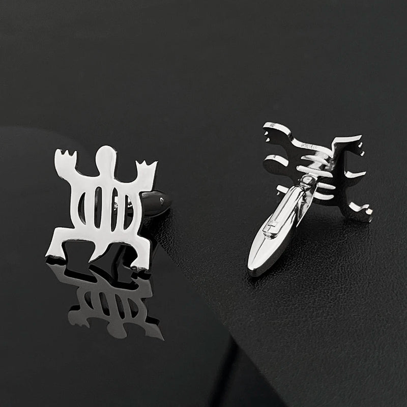 Adinkra Denkyem Crocodile Cufflinks for Women Men