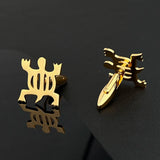 Adinkra Denkyem Crocodile Cufflinks for Women Men
