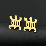 Adinkra Denkyem Crocodile Cufflinks for Women Men