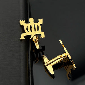 Adinkra Denkyem Crocodile Cufflinks for Women Men