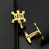 Adinkra Denkyem Crocodile Cufflinks for Women Men