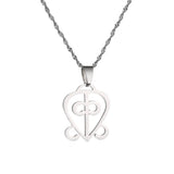 Stainless Steel Adinkra Symbol Necklace Power Of Love