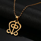 Stainless Steel Adinkra Symbol Necklace Power Of Love