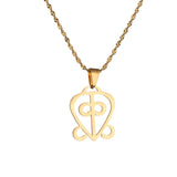 Stainless Steel Adinkra Symbol Necklace Power Of Love