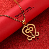 Stainless Steel Adinkra Symbol Necklace Power Of Love