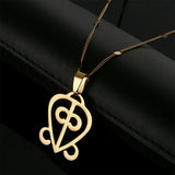 African Adinkra Symbol Pendant Necklace ODO NNYEW FIE KWAN Charm Jewelry