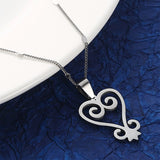 African Adinkra Symbol Pendant Necklace - SANKOFA Charm Jewelry