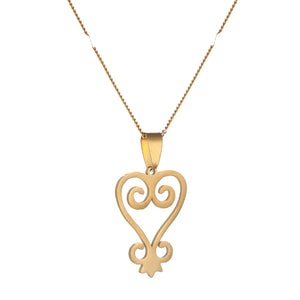 African Adinkra Symbol Pendant Necklace - SANKOFA Charm Jewelry