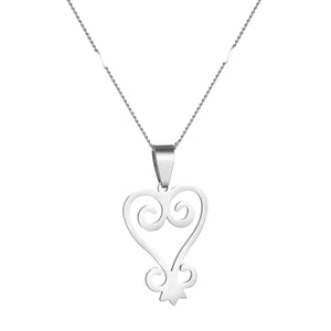 African Adinkra Symbol Pendant Necklace - SANKOFA Charm Jewelry