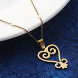 African Adinkra Symbol Pendant Necklace - SANKOFA Charm Jewelry