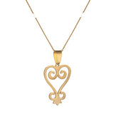 African Adinkra Symbol Pendant Necklace - SANKOFA Charm Jewelry