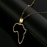 Stainless Steel African Map Pendant Necklace Christmas Jewelry