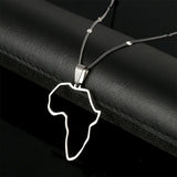 Stainless Steel African Map Pendant Necklace Christmas Jewelry