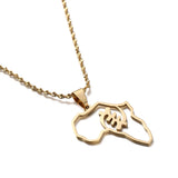 Stainless Steel African Map Symbol Pendant Necklace Adinkra Gye Nyame