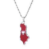 Albania Eagle Map Flag Pendant Necklace Albanian Jewelry
